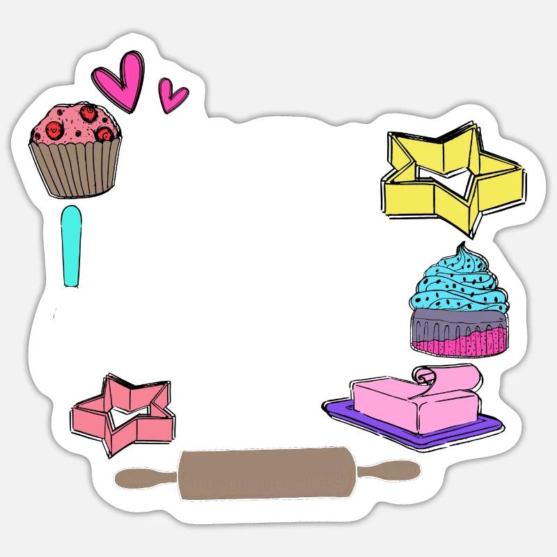 Baking Baker Baker Bakery Confectionery Cake Sticker size S (10 x 10 cm)