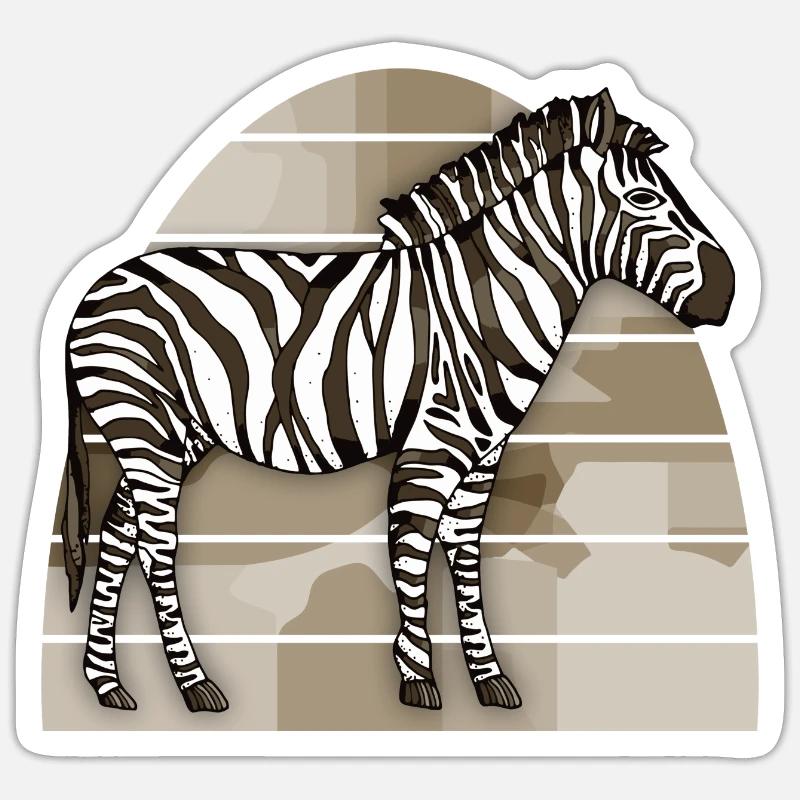 Zebra - Sticker Größe S (10 x 10 cm) - Mattweiß