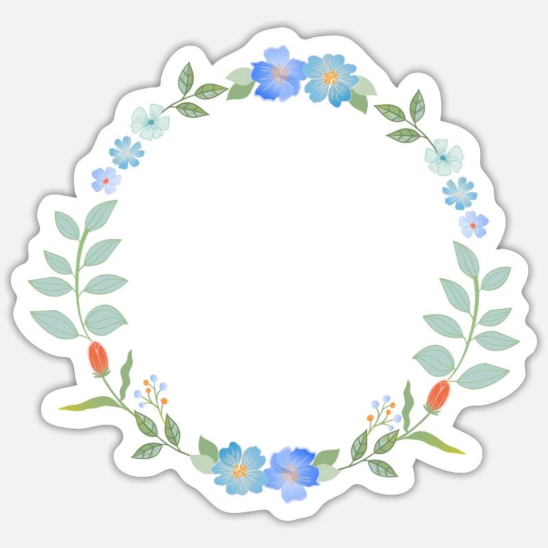 Blumenkranz Sticker Größe S (10 x 10 cm)