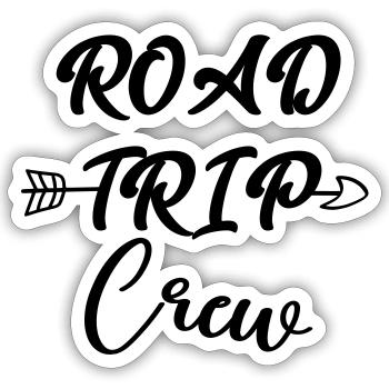 Road Trip Crew - Sticker Größe S (10 x 10 cm) - Mattweiß - Vorne