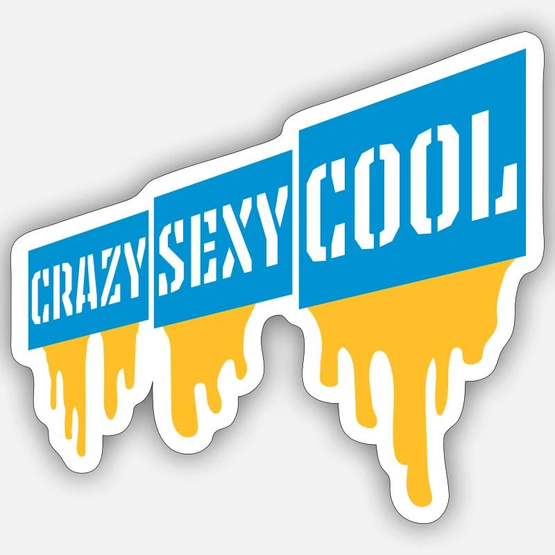 crazy sexy cool Design - Sticker Größe S (10 x 10 cm) - Mattweiß
