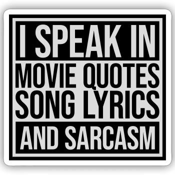 parler des paroles et du sarcasme - Sticker taille S (10 x 10 cm) - blanc mat - Devant
