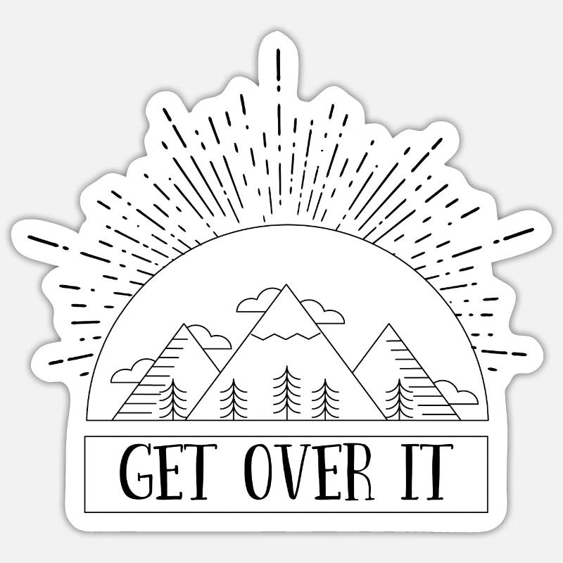 Hiking Get Over It - Sticker size S (10 x 10 cm) - white matte