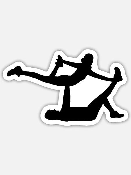 AcroYoga - Bird on Hands - Sticker Größe S (10 x 10 cm) - Mattweiß