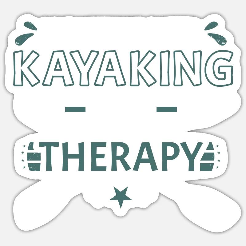 Whitewater Kayaking Is My Therapy - Sticker size S (10 x 10 cm) - white matte