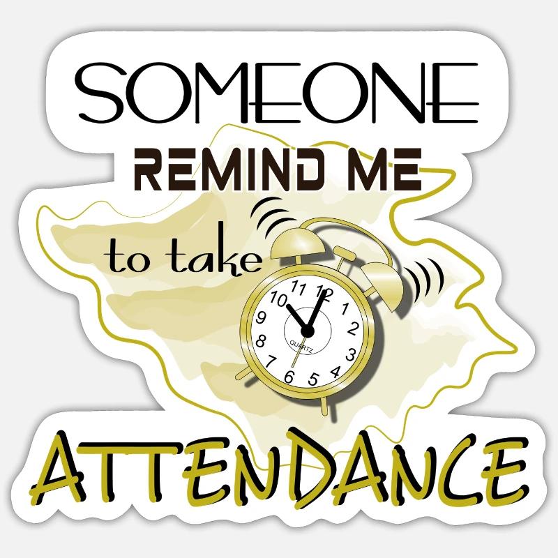 Alarm clock ringtone reminder - Sticker size S (10 x 10 cm) - white matte