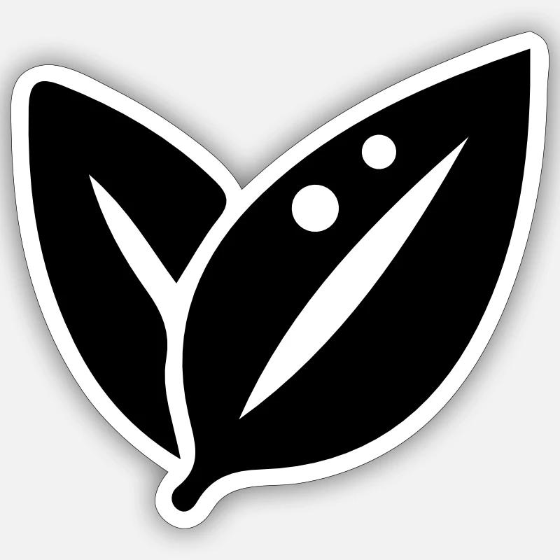 Écologie de la feuille - Sticker taille S (10 x 10 cm) - blanc mat