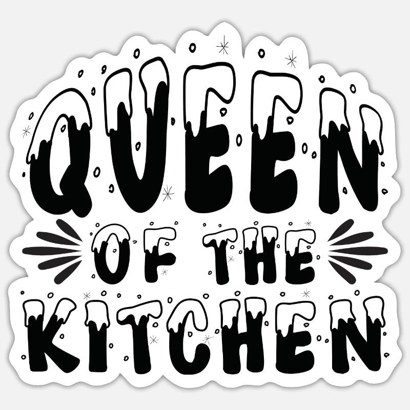 Reine de la cuisine - Sticker taille S (10 x 10 cm) - blanc mat