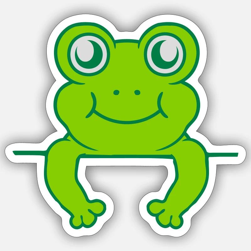 Bouclier Wall Frog Comic - Sticker taille S (10 x 10 cm) - blanc mat