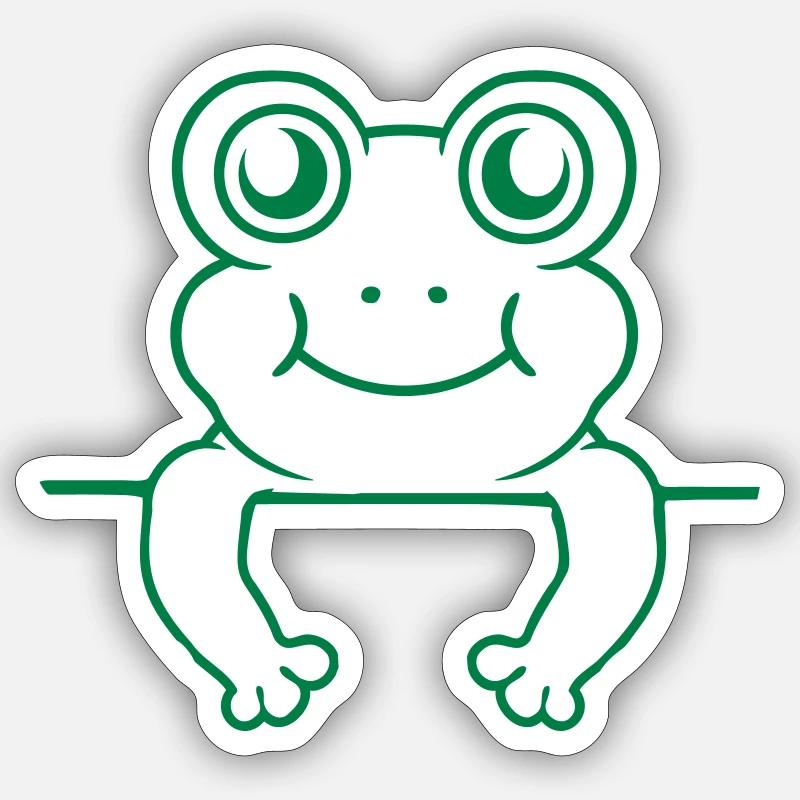 Wall Frog Shield Comic - Sticker taille S (10 x 10 cm) - blanc mat