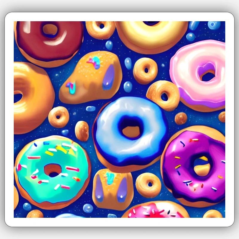 Donut Planets - Sticker size S (10 x 10 cm) - white matte
