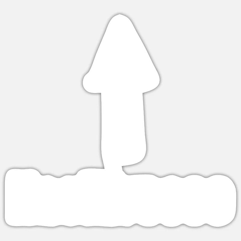 Hackfresse Pfeil Oben - Sticker Größe S (10 x 10 cm) - Mattweiß