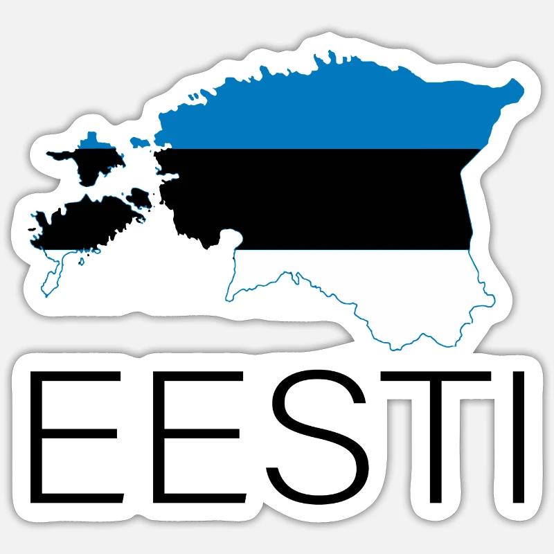 eesti - Sticker taille S (10 x 10 cm) - blanc mat