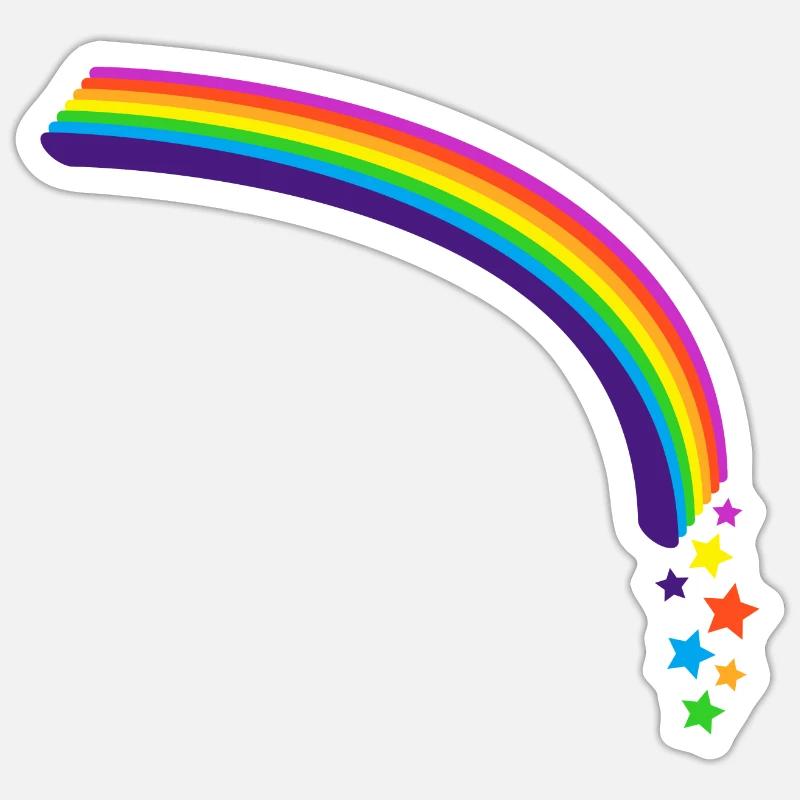 Kidcore Regenbogen Sterne bunt Farben Geschenk Sticker Größe S (10 x 10 cm)