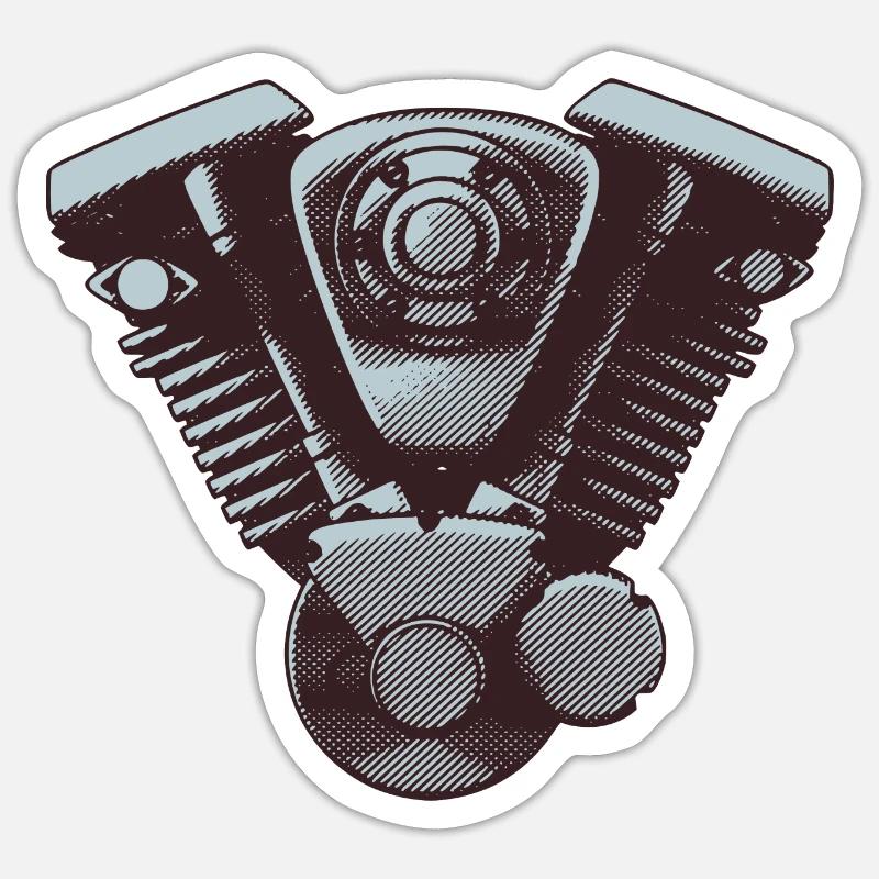 Motorcycle Engine Sticker size S (10 x 10 cm)