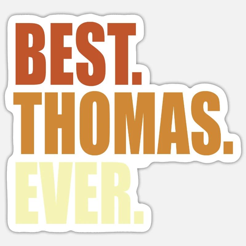 Thomas Name Geschenk Spruch - Sticker Größe S (10 x 10 cm) - Mattweiß