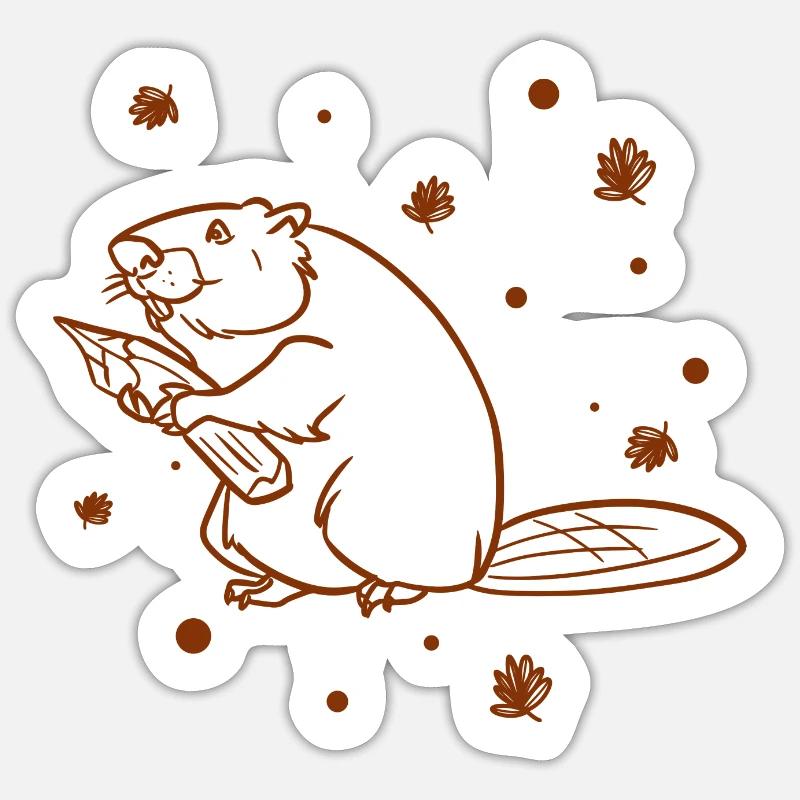 Bieber - Sticker Größe S (10 x 10 cm) - Mattweiß