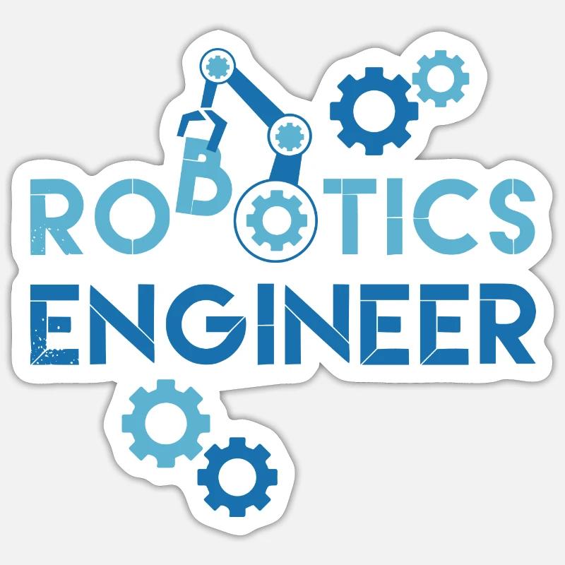Robotics Engineer Mechanic Robot Fan - Sticker size S (10 x 10 cm) - white matte