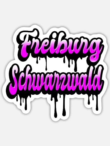 Freiburg Schwarzwald Design - Sticker Größe S (10 x 10 cm) - Mattweiß