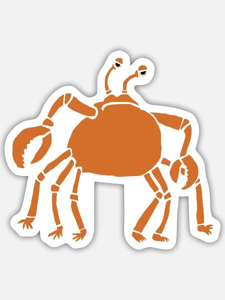 mürrische Krabbe - Sticker Größe S (10 x 10 cm) - Mattweiß