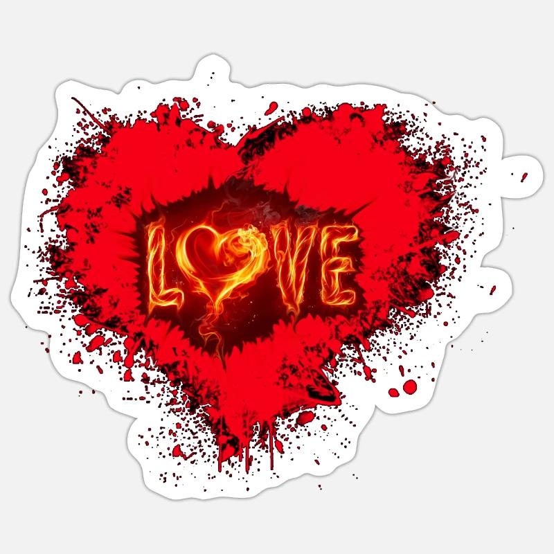 coeur éclat Sticker taille S (10 x 10 cm)