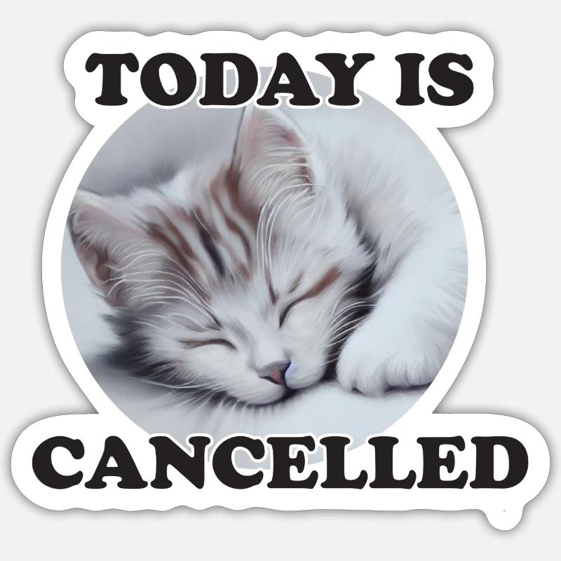 chat endormi Sticker taille S (10 x 10 cm)