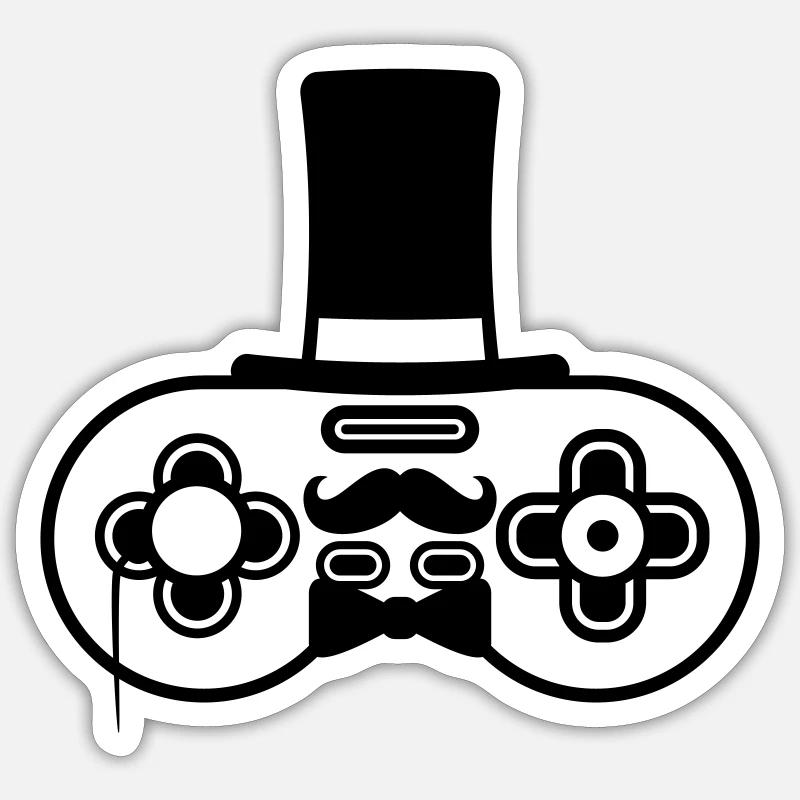 Sir alter Controller Retro - Sticker Größe S (10 x 10 cm) - Mattweiß