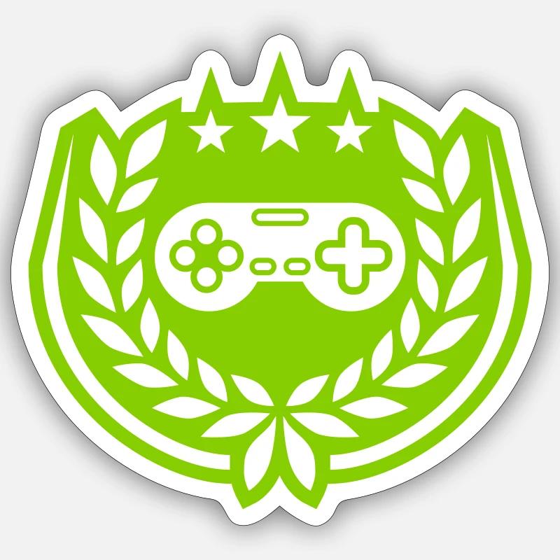 Retro Controller Stars Laurel Wreath Sticker taille S (10 x 10 cm)