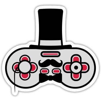 Gentlemen old controller retro - Sticker size S (10 x 10 cm) - white matte - Front