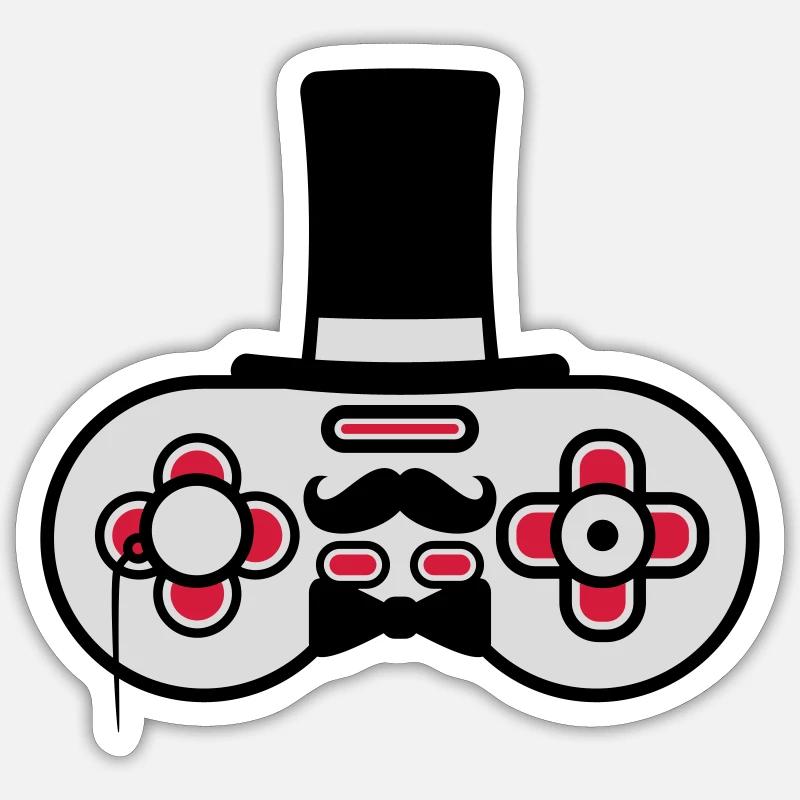 Gentlemen old controller retro - Sticker size S (10 x 10 cm) - white matte