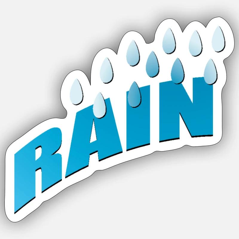 Rain Rain Raindrops Blue gradient Sticker size S (10 x 10 cm)