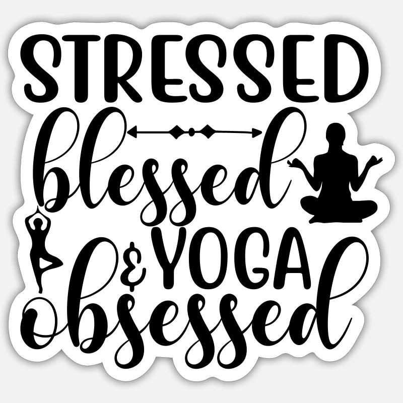 stressed blessed - Sticker size S (10 x 10 cm) - white matte