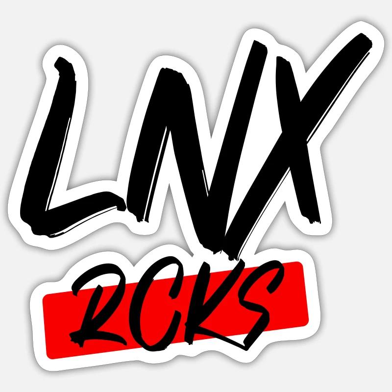 LINUX ROCKS LNX RCKS Sticker Größe S (10 x 10 cm)