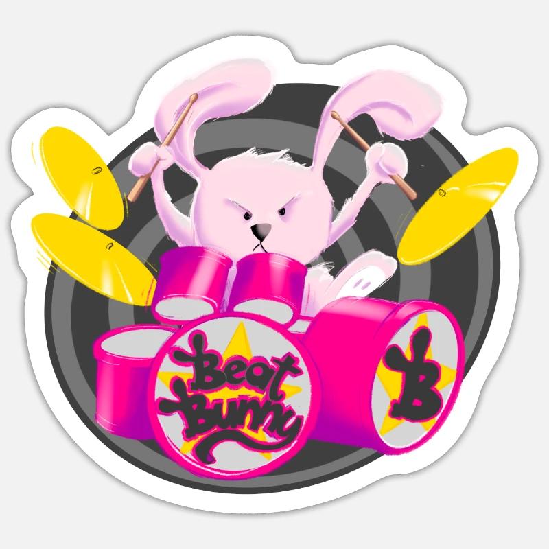 BeatBunny - Sticker taille S (10 x 10 cm) - blanc mat