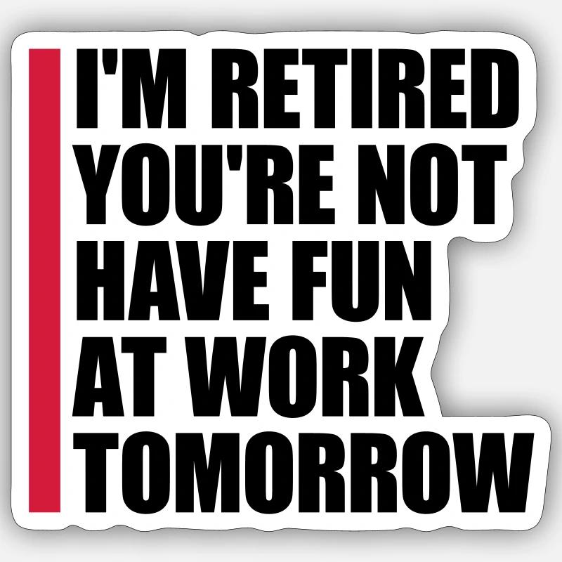 Amusez-vous au travail - Sticker taille S (10 x 10 cm) - blanc mat