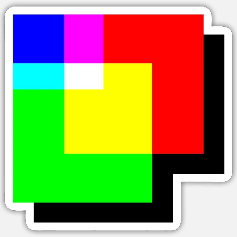 Mélange additif de couleur RVB Coin de couleur Sticker taille S (10 x 10 cm)
