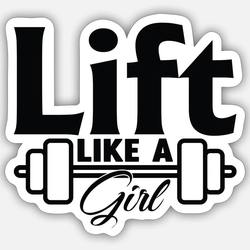 Heben wie ein Mädchen Sticker Größe S (10 x 10 cm)