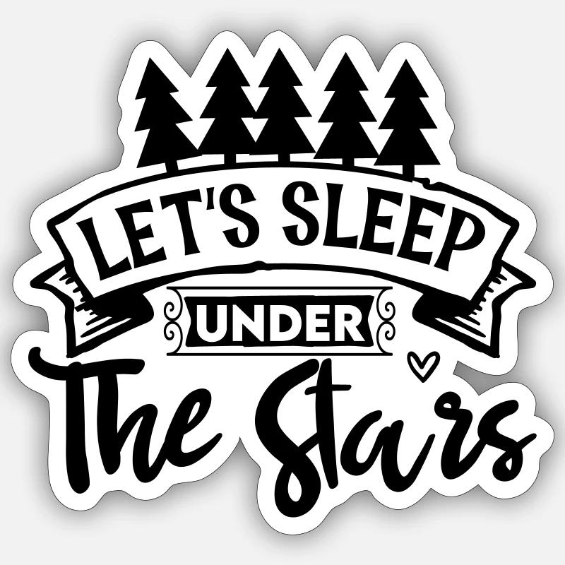 Dormiamo sotto le stelle - Sticker formato S (10 x 10 cm) - bianco opaco