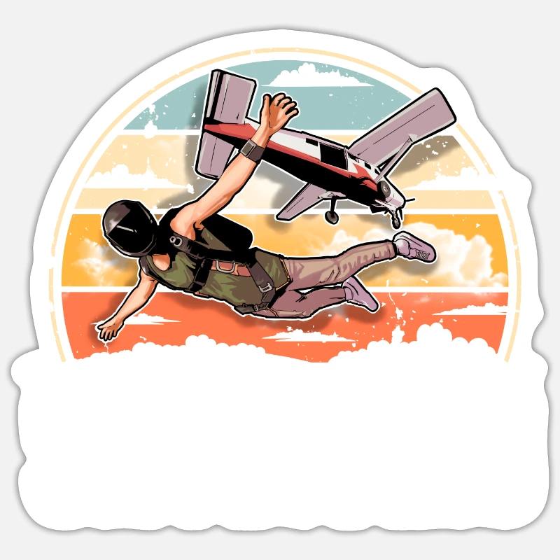 Skydiving Parachuting Parachute - Sticker size S (10 x 10 cm) - white matte