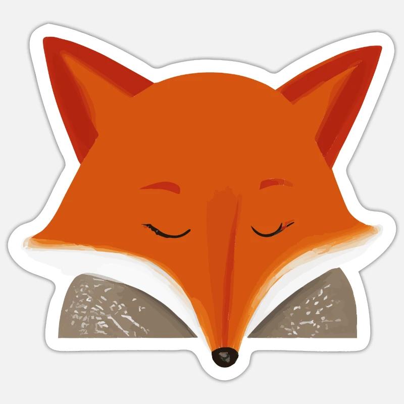 Sleeping Fox Sleeping Shirt Fox Lover Sticker size S (10 x 10 cm)