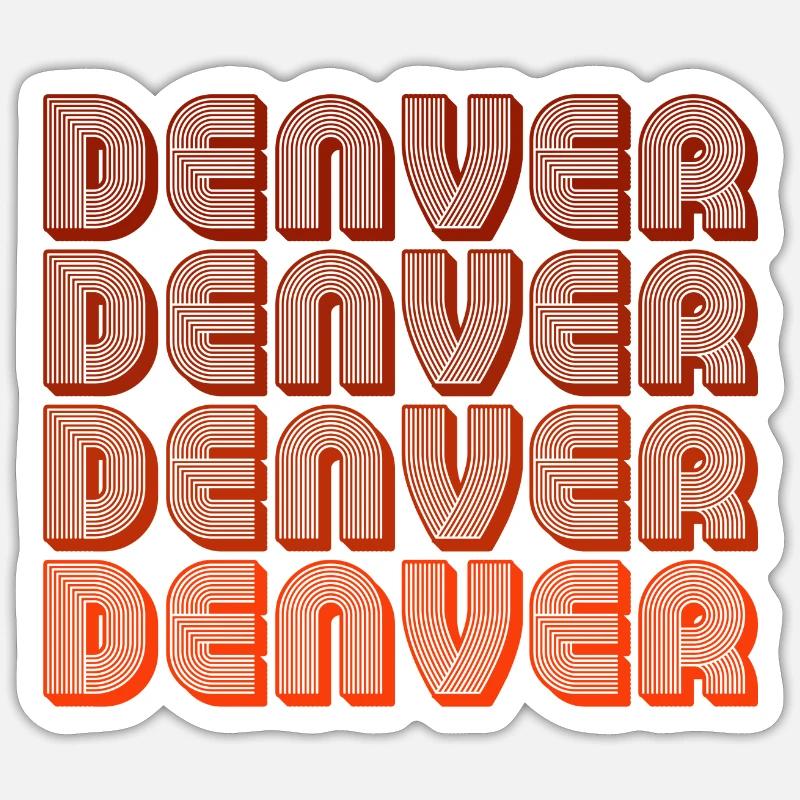 Denver Retro Blockschrift - Sticker Größe S (10 x 10 cm) - Mattweiß