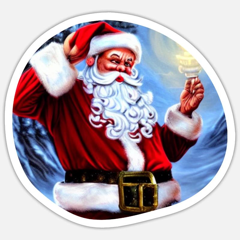 Weihnachtsmann - Sticker Größe S (10 x 10 cm) - Mattweiß