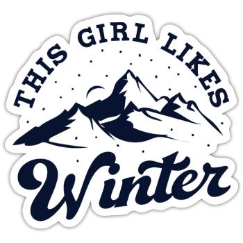 Une fille aime le thé douillet des fêtes d'hiver - Sticker taille S (10 x 10 cm) - blanc mat - Devant
