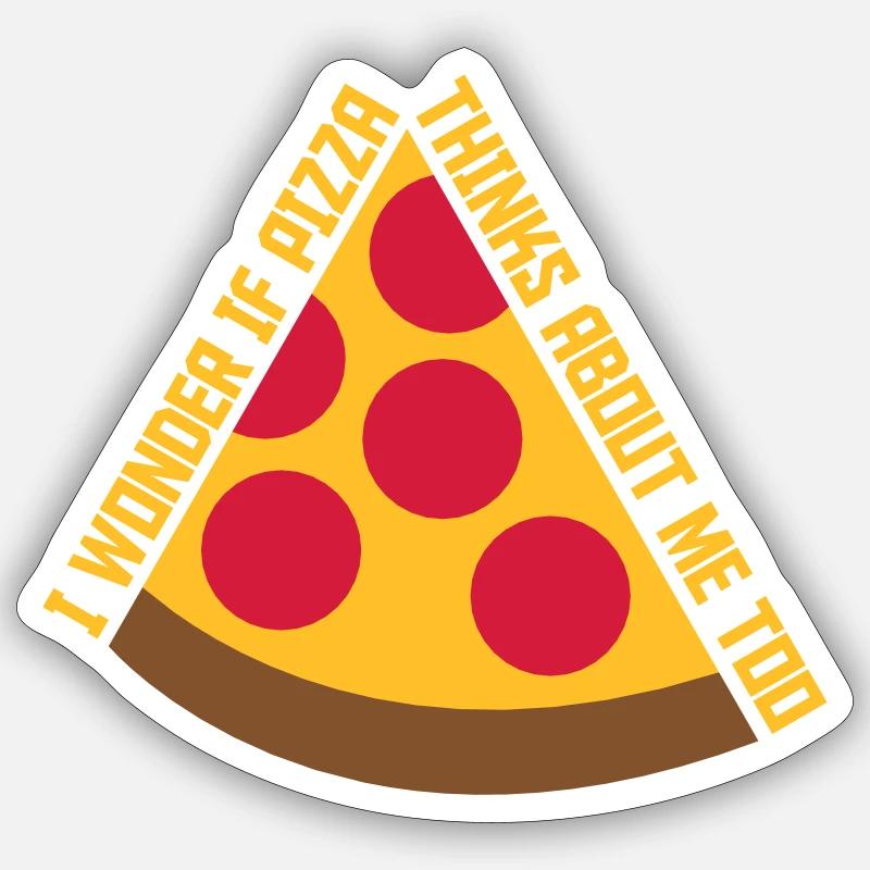 La pizza pense à moi Sticker taille S (10 x 10 cm)