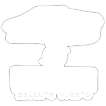 Baltrum Herzschlag Nordsee Geschenk - Sticker Größe S (10 x 10 cm) - Mattweiß - Vorne