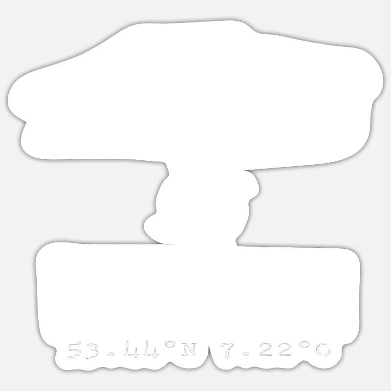 Baltrum Herzschlag Nordsee Geschenk - Sticker Größe S (10 x 10 cm) - Mattweiß
