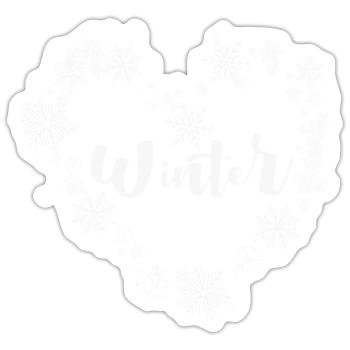 J’aime l’hiver, la neige, le froid et le bonhomme de neige - Sticker taille S (10 x 10 cm) - blanc mat - Devant