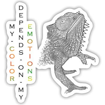 My color depends on my emotions - Sticker size S (10 x 10 cm) - white matte - Front