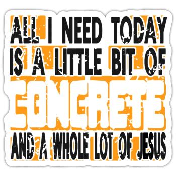 Concrete construction design for construction workers and construction site - Sticker size S (10 x 10 cm) - white matte - Front
