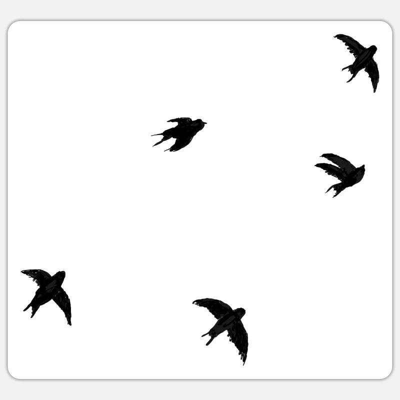 Mauersegler - Sticker Größe S (10 x 10 cm) - Mattweiß